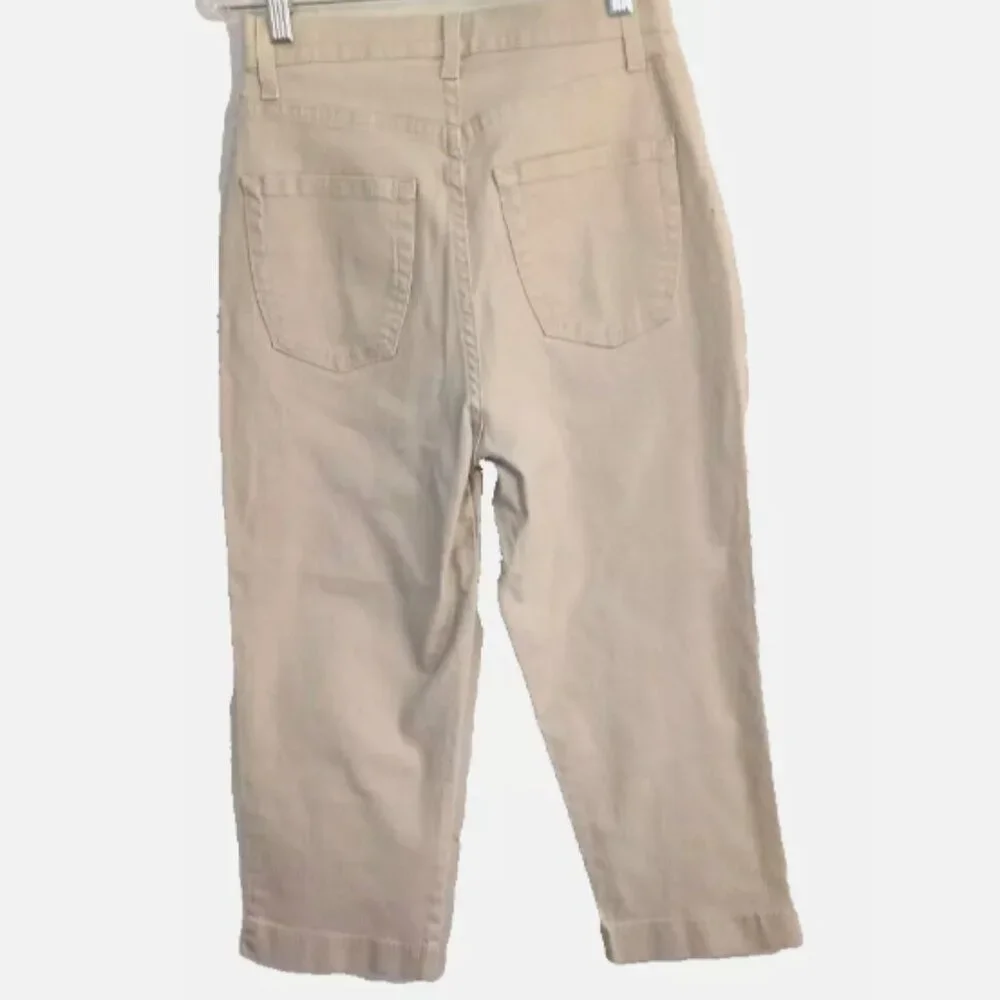 FDJ French Dressing Jeans Pedal Pusher Capri Sz 4 High Rise Khaki / Beige EUC - Picture 4 of 13